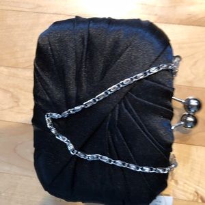 Black Satin Evening Bag NWT
